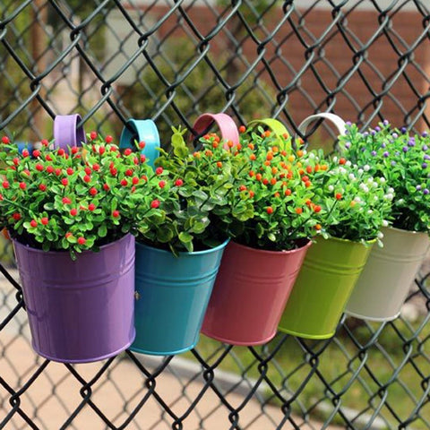 Hanging Flower Pots Garden Pots and Planters Hanger Outdoor Holder Basket for Wall Decoration Garden Frugal Finds Galore
