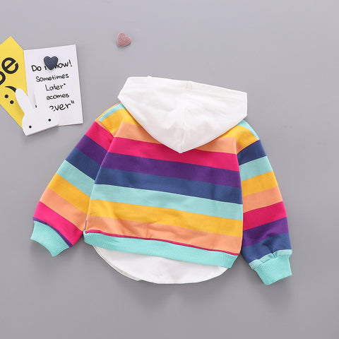Baby Girl Long-Sleeved T-Shirt Children's Clothing Long-Distance Ear Hooded Clothing Frugal Finds Galore