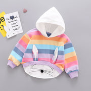 Baby Girl Long-Sleeved T-Shirt Children's Clothing Long-Distance Ear Hooded Clothing Frugal Finds Galore