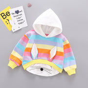 Baby Girl Long-Sleeved T-Shirt Children's Clothing Long-Distance Ear Hooded Clothing Frugal Finds Galore