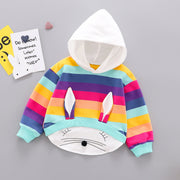 Baby Girl Long-Sleeved T-Shirt Children's Clothing Long-Distance Ear Hooded Clothing Frugal Finds Galore