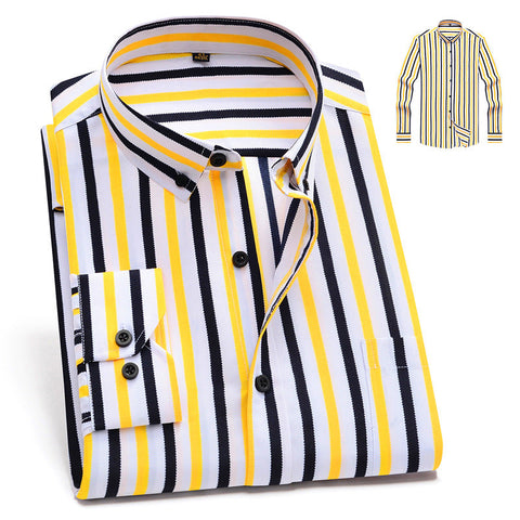 Vertical Stripes Business Casual Shirt Men Frugal Finds Galore