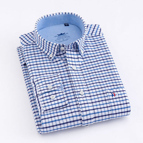 Long-sleeved Business Casual Non-iron Professional Plaid Shirt Frugal Finds Galore