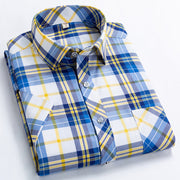 New Business Casual Plaid Shirt Men's Thin Pocket Short Sleeved Shirt Frugal Finds Galore