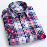 New Business Casual Plaid Shirt Men's Thin Pocket Short Sleeved Shirt Frugal Finds Galore