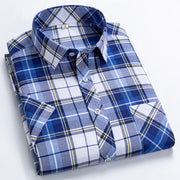 New Business Casual Plaid Shirt Men's Thin Pocket Short Sleeved Shirt Frugal Finds Galore