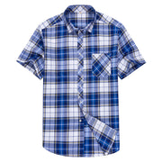 New Business Casual Plaid Shirt Men's Thin Pocket Short Sleeved Shirt Frugal Finds Galore