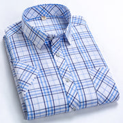 New Business Casual Plaid Shirt Men's Thin Pocket Short Sleeved Shirt Frugal Finds Galore
