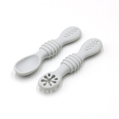 Baby Eating Training Set Toddler Feeding Silicone Sticky Spoon Fork Frugal Finds Galore