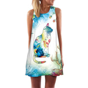 Digital Print Dress, Sleeveless & Off-Shoulder Midi Dress Frugal Finds Galore