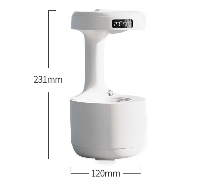 Anti-Gravity Humidifier with Clock & Aroma Diffuser