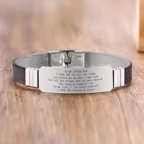 Customizable Stainless Steel BEST DAD Bracelets Frugal Finds Galore