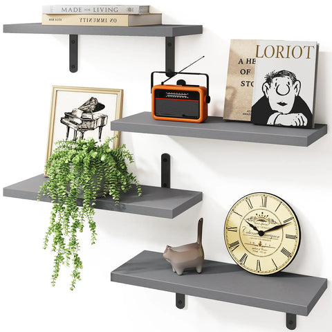 Grey Floating Shelves for Wall Frugal Finds Galore