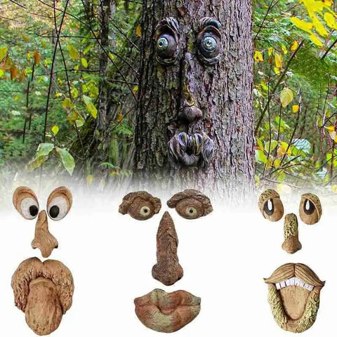Funny Old Man Tree Face Decoration for Yard Art (1pc) Frugal Finds Galore