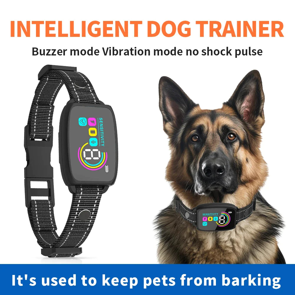 Rechargeable Smart Anti-Bark Collar with HD Display