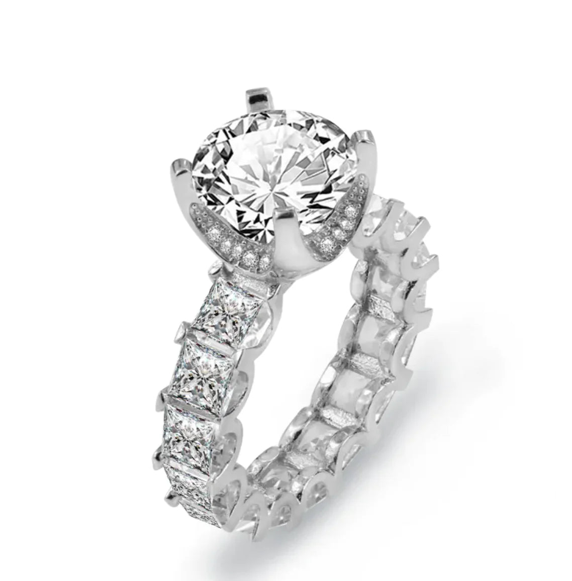 Super Sparkling Full Diamond Engagement Ring for Women