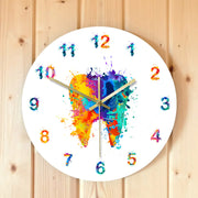 Creative Watercolor Tooth Print Wall Clock Frugal Finds Galore