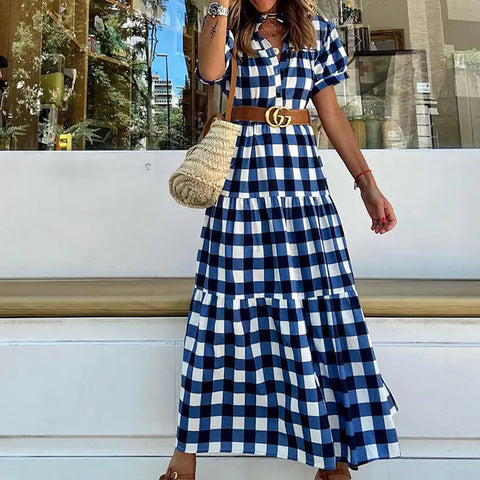 Fashion Stand Collar Short Sleeve Midi Dress Frugal Finds Galore