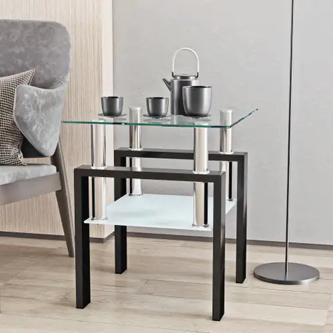 1-Piece Modern Tempered Glass Tea Table Frugal Finds Galore