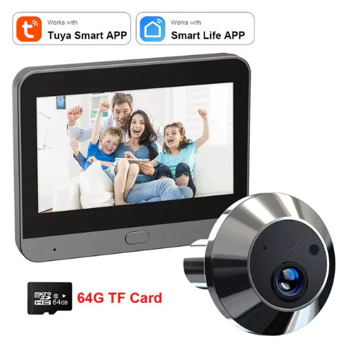 Mini Smart 3MP WiFi Door Peephole Camera