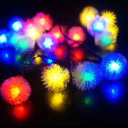 Yellow Snowball Solar String Lights Frugal Finds Galore