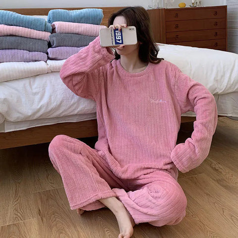 Winter Soft Velvet Pajamas Set Frugal Finds Galore