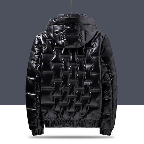Winter Men's Cotton-Padded Jacket Fashion Casual Bright Face Down Padded Jacket Frugal Finds Galore