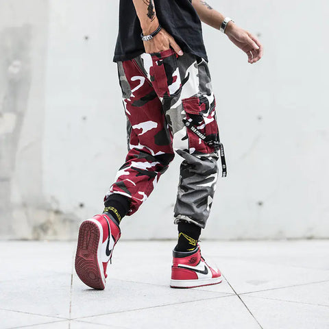 Men's Camo Cargo Joggers - Hip Hop Streetwear Pants Frugal Finds Galore