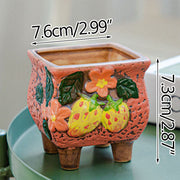 Square Creative Cute Cartoon Ceramic Succulent Pot Frugal Finds Galore