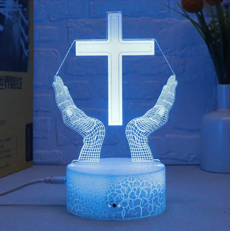 3D Cross LED Touch Lamp Frugal Finds Galore
