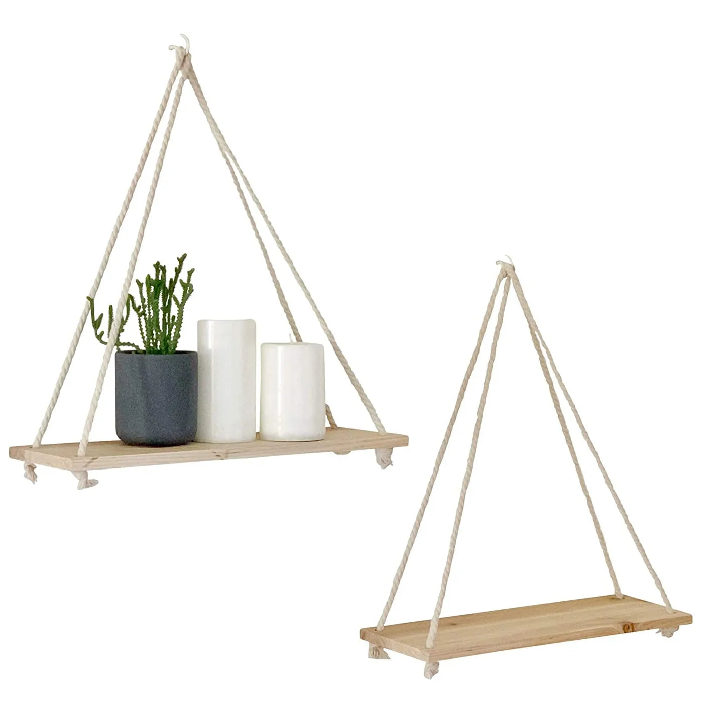 Wooden Rope Swing Shelf