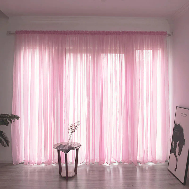 Solid Color Gauze Curtain