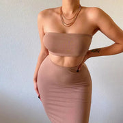 Solid Tube Crop Top and Skirt Set Frugal Finds Galore