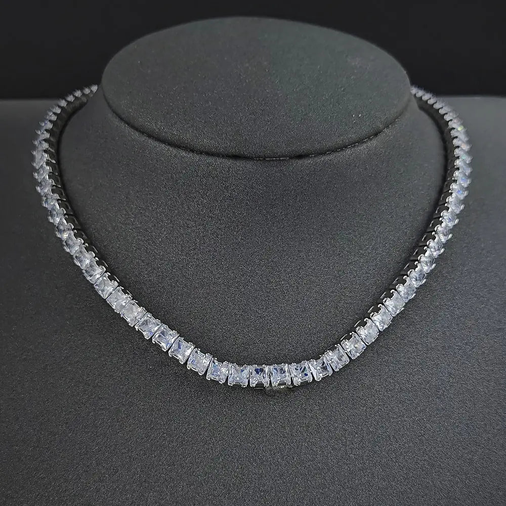 Trendy Square 4mm CZ 45cm Chain