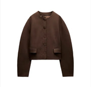 Slim-Fit Stand Collar Jacket & Skirt Set Frugal Finds Galore