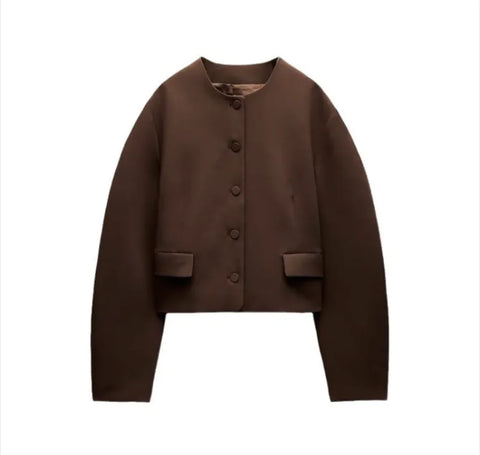 Slim-Fit Stand Collar Jacket & Skirt Set Frugal Finds Galore
