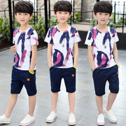 Middle-aged Children's Summer Sports Two-piece Children's Clothing Frugal Finds Galore