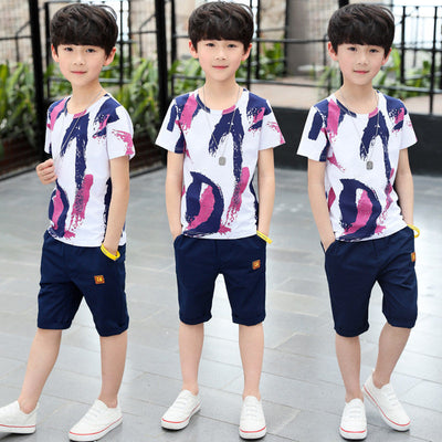 Middle-aged Children's Summer Sports Two-piece Children's Clothing Frugal Finds Galore