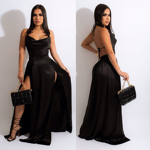 Backless Sling Dress with Split Collar Frugal Finds Galore