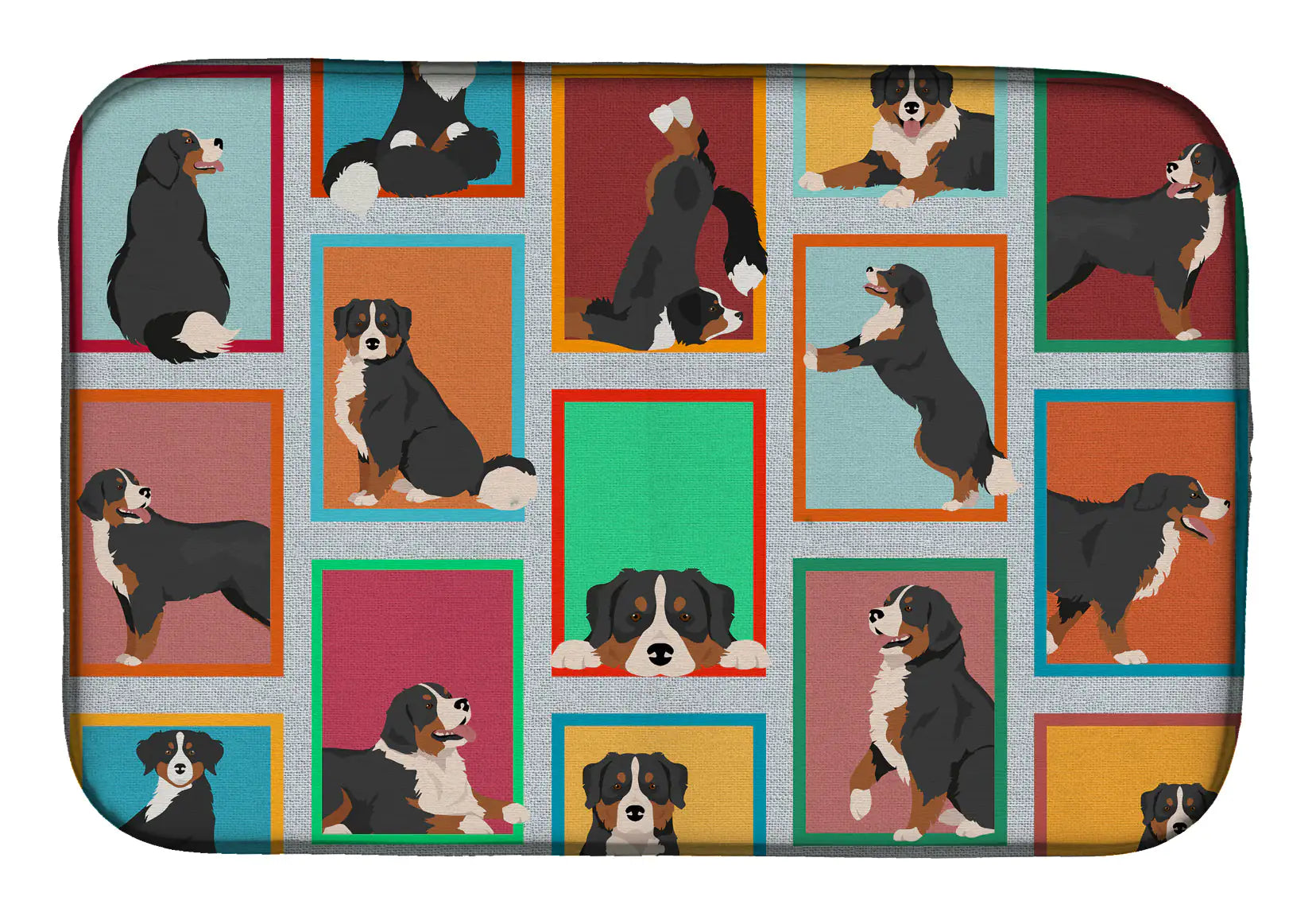 Lots of Bernese Mountain Dog Dish Drying Mat