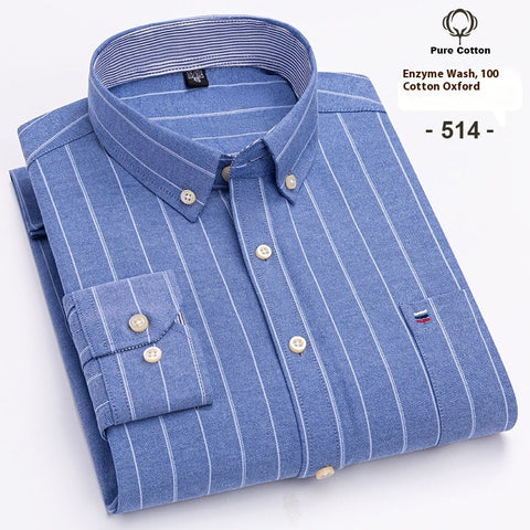 Men's Long-sleeved Cotton Shirt Business Casual Slim-fitting Shirt Frugal Finds Galore