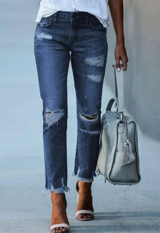 Cropped Ripped Jeans Frugal Finds Galore