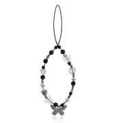 Phone Beaded Wrist Strap Black Phone Charm Butterfly Y2k Beaded Phone Bracelet Strap Cute Cell Phone Lanyard Strap Wrist Beads Chain Phone Charms Strap for Phone Case for Phone Bag Keychain Camera Dec Frugal Finds Galore
