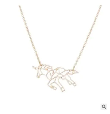 Origami Necklace, Unicorn Necklace, Horse Necklace Frugal Finds Galore