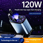 Starry Sky Flexible Wire Car Charger, 120W Fast Charging (Type-C & Apple Compatible) Frugal Finds Galore