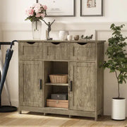 Storage Cabinets, Wooden Floor Cabinet, with Drawers And Shelves Frugal Finds Galore