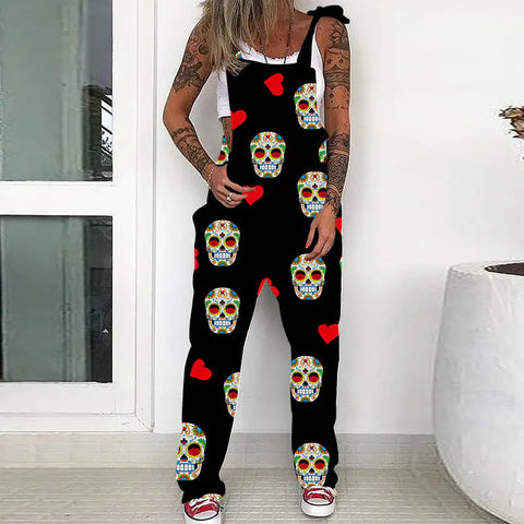 Skull Print Pocket Overalls Frugal Finds Galore