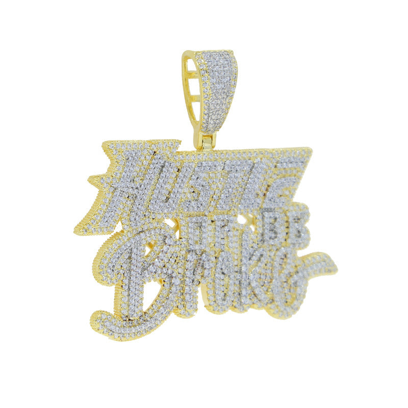 Fashion Letter Zircon Pendant Necklace