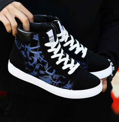 Spring high top shoes Korean Edition men''s shoes Frugal Finds Galore