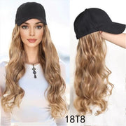 Big Wave Long Rolled Women's Wig with Hat Frugal Finds Galore